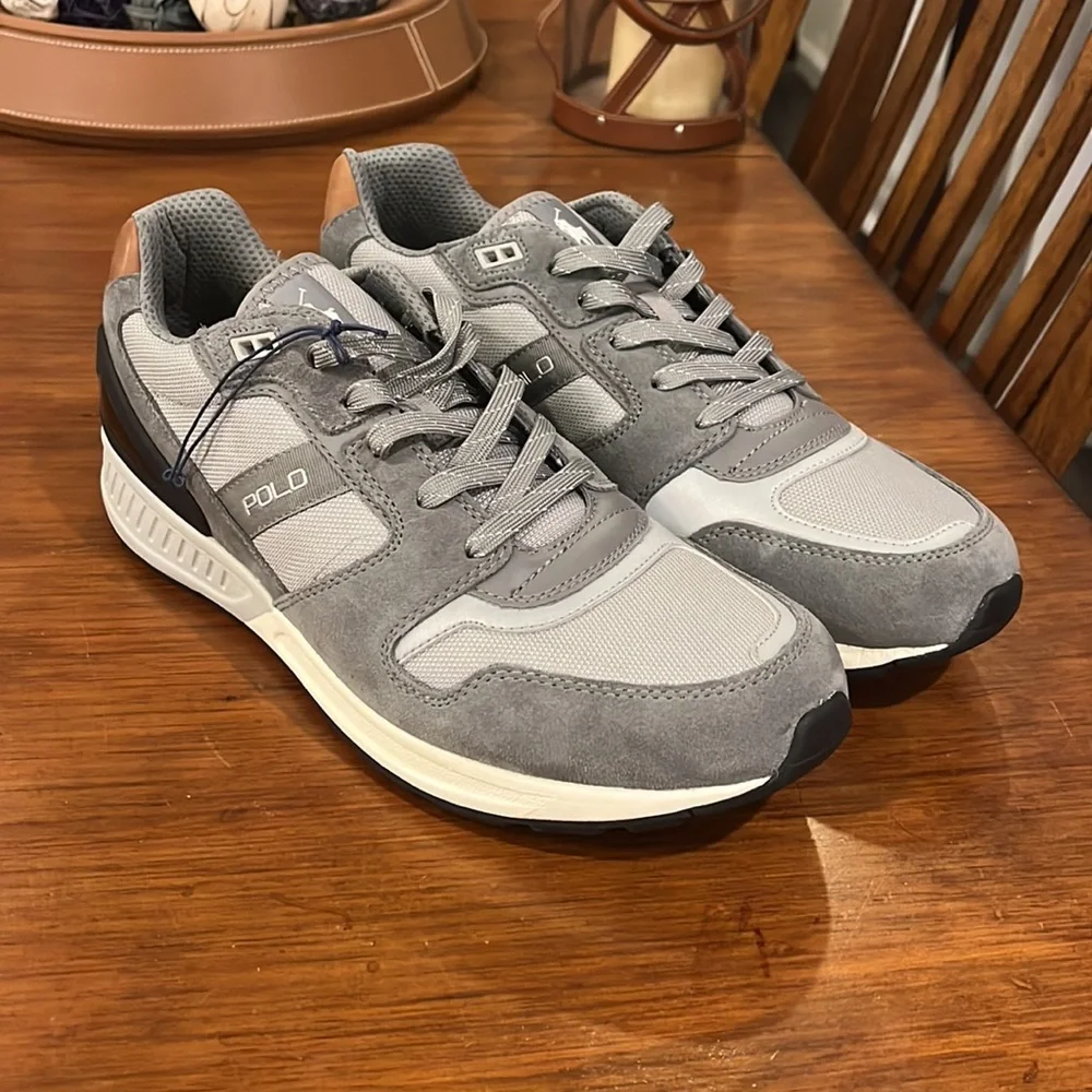 Polo Ralph Lauren Train 100 SK-ATH Shoes Sneakers new grey Mens Size 12